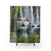 Garden and Waterfall Scenic Shower Curtain, Fabric Bathroom Curtain for Nature-inspired Home Decor