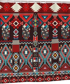 Geometric Aztec Shower Curtain for Ethnic Bathroom Decor
