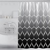 Geometric Bathroom Shower Curtain in Black and White, Chic Fabric Bath Curtain - Bathroom Accessory Home Decor 