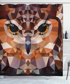 Geometric Boho Triangles Retro Shower Curtain for a Modern and Funky Bathroom Decor