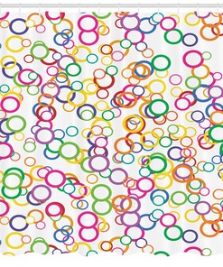 Geometric Circle Print Shower Curtain - Colorful and Modern