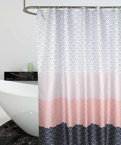 Geometric Color Block Bath Curtain for Modern Bathroom Decor