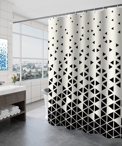 Geometric Pattern Shower Curtain for Bathroom Decor 