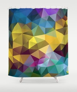 Geometric and Mosaic Pattern LGBT Shower Curtain for Bathroom Decor