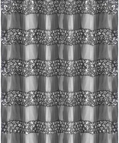 Glamorous Silver Bling Shower Curtain for Sinatra Bathroom Decor