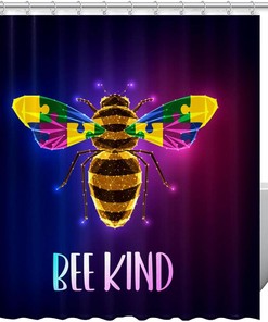 Glowing Honey Bee Eco-Friendly Shower Curtain - Add Some Warmth to Your Bathroom