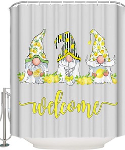 Gnome with Lemon Hat Shower Curtain for Bathroom Decor and Gift