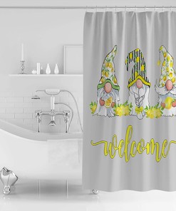 Gnome with Lemon Hat Shower Curtain for Bathroom Decor and Gift