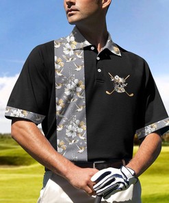 Golden Skull Golf Polo Shirt - Perfect Gift for Fans