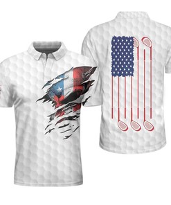 Golf Skull American Flag Polo Shirt - Golf