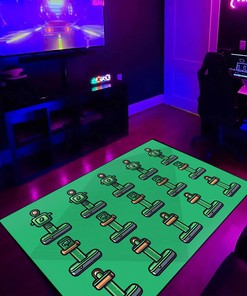 Green Joystick for Arcade Machine Icon, Personalized Arcade Carpet for Living Room