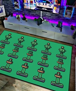 Green Joystick for Arcade Machine Icon, Personalized Arcade Carpet for Living Room