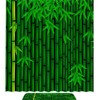 Green Pattern Bamboo Shower Curtain for Bathroom Decor