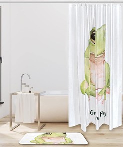 Green Tree Frog Waterproof Shower Curtain for Your Bathroom