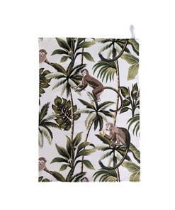 Green and Cream Monkey Tea Towel - Perfect Home Decor Addition