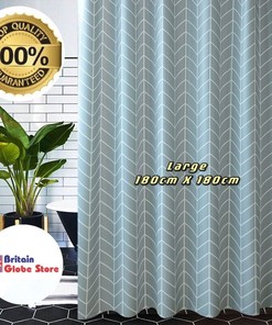 Grey Geometric Pattern Waterproof Anti-Mould Shower Curtain - High Quality Bathroom Decor