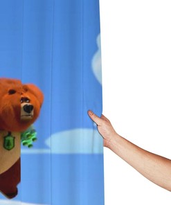 Grizzly Bear Shower Curtain - Lemming Wildlife Bathroom Decoration,Housewarming Gift