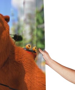 Grizzly Bear Shower Curtain - Wildlife Themed Bathroom Decor, Waterproof Curtain