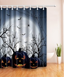 Halloween Pumpkin Shower Curtain - Spooky and Festive Bathroom Decor 