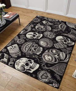 Handcrafted Kidcore Skulls Area Rug for Your Home