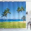 Hawaii Inspired Coconut Palm Print Shower Curtain for Bathroom