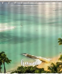 Hawaii Landmark Shower Curtain, Vibrant Bathroom Decor