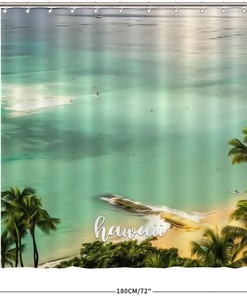 Hawaii Landmark Shower Curtain, Vibrant Bathroom Decor