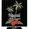 Hawaii Red Hibiscus Palm Banana Leaves Shower Curtain for Bathroom Decor