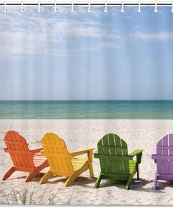 Hawaii Summer Beach Scenery Shower Curtain for Bathroom Decor, Home Decor Style