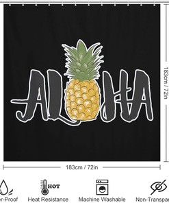 Hawaiian Print Shower Curtain for Tropical Bathroom Decor