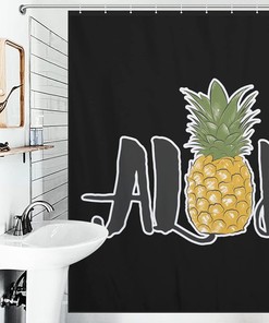 Hawaiian Print Shower Curtain for Tropical Bathroom Decor