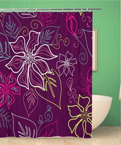 Hawaiian Tiki Pattern Shower Curtain for Aloha Bathroom Decor