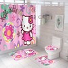 Hello Kitty Pink Shower Curtain and Lid Set for a Kids' Bathroom