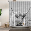 Highland Cow Shower Curtain - Rustic Farmhouse Bathroom Decor with Water-resistant Fabric