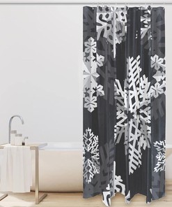 Holidays and Christmas Shower Curtain with Snowflake for Bathroom Decor