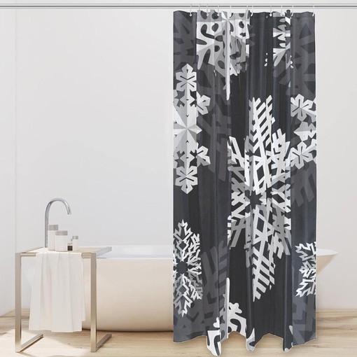 Holidays and Christmas Shower Curtain with Snowflake for Bathroom Decor