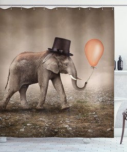 Illusionist Elephant Shower Curtain - Surreal Bathroom Decor