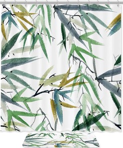 Ink Bamboo Shower Curtain - Watercolor shower curtain for Bathroom decor