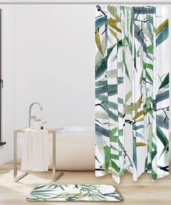 Ink Bamboo Shower Curtain - Watercolor shower curtain for Bathroom decor