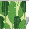 Jungle Green Leaves Shower Curtain with Tropical Design for Home Decor