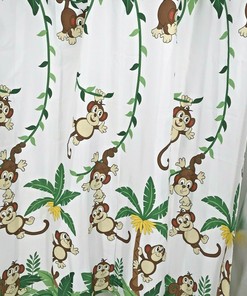 Jungle Monkey Shower Curtain for Child's Bathroom - Saturday Knight Collection