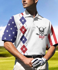 Just Golf It Skull Flag 3D All Over Print Polo Shirt - Perfect Gift for Fans