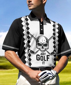 Just Golf It Skull Polo Shirt - Gift for Fans