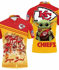 Kansas City Chiefs 2021 Super Bowl Champions Yoda 3D All Over Print Polo Shirt for Fans