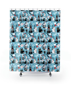 Kitty Cat Meow Shower Curtain for Bathroom Decor