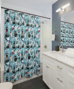 Kitty Cat Meow Shower Curtain for Bathroom Decor