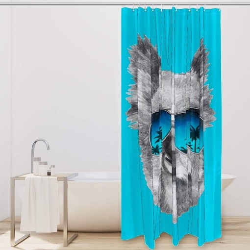 Koala and Palm Tree Hawaii Shower Curtain for Ocean Bathroom Decor