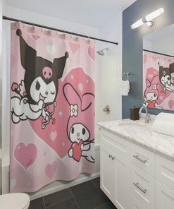 Kuromi and My Melody Cute Shower Curtain for Bathroom