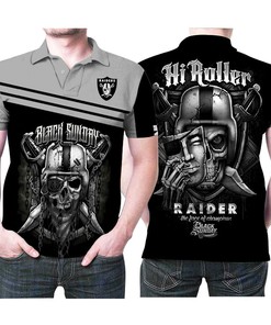 Las Vegas Raiders Black Sunday Hi Roller Skull Polo Shirt - Perfect Gift for Fans