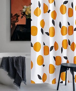 Lemon Boho Shower Curtain with Farmhouse Design for Fresh Bathroom Decor
